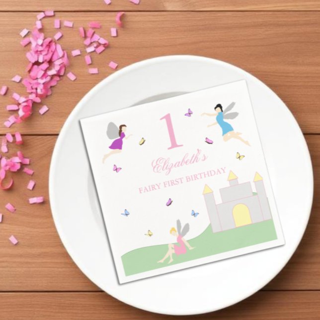 Servilleta De Papel Primer cumpleaños de hada (Subido por el creador)