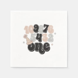 Servilleta De Papel Primer cumpleaños de la cuenta regresiva de Año Nu