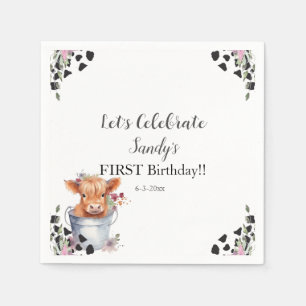 Servilleta De Papel Primer cumpleaños de la vaca sagrada