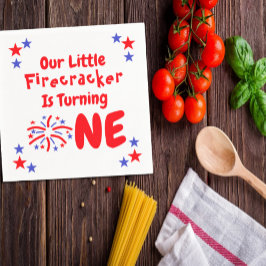 Servilleta De Papel Primer cumpleaños de Little Firecracker