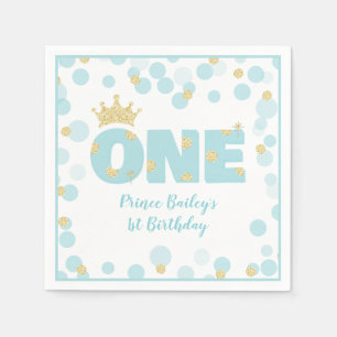 Servilleta De Papel Primer cumpleaños de Little Prince Blue Gold
