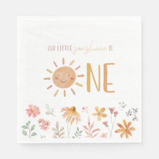 Servilleta De Papel Primer cumpleaños de Little Sunshine