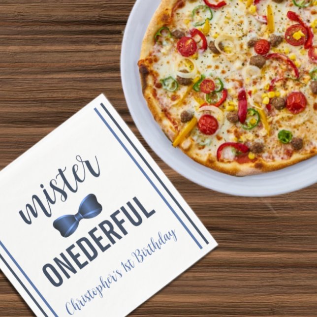 Servilleta De Papel Primer cumpleaños de Mister OneMaravilloso Bow Tie (Subido por el creador)