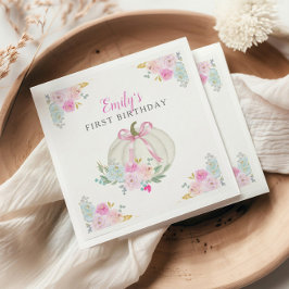 Servilleta De Papel Primer cumpleaños de pequeños Chicas de calabaza r