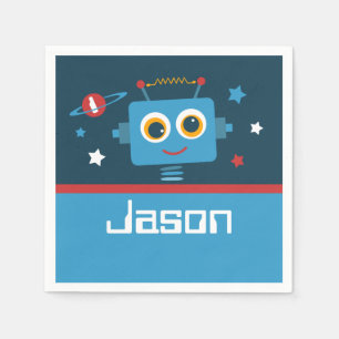 Servilleta De Papel Primer cumpleaños de Robot