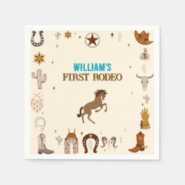 Servilleta De Papel Primer cumpleaños de Rodeo Cowboy