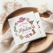 Primer cumpleaños de Rodeo Pink Western Cowboy