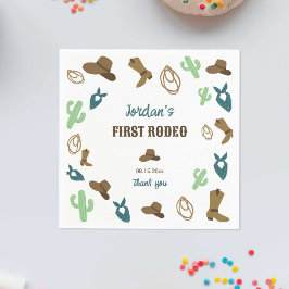 Servilleta De Papel Primer cumpleaños de Rodeo Primer Cowboy Occidenta
