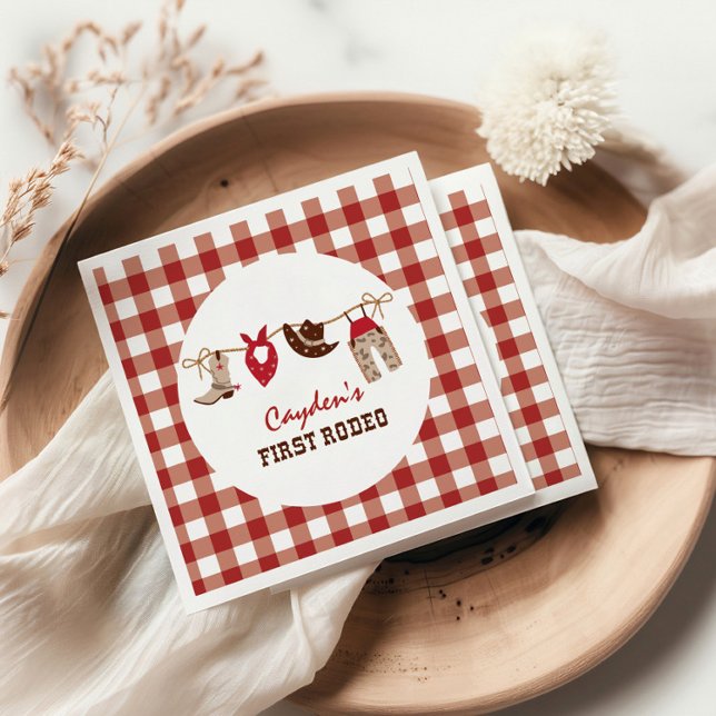 Servilleta De Papel Primer cumpleaños de Rodeo Western Cowboy (Subido por el creador)