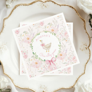 Servilleta De Papel Primer cumpleaños de un Chica de Rubor rosado de B