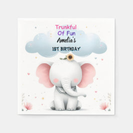 Servilleta De Papel Primer cumpleaños de un elefante blanco maderero