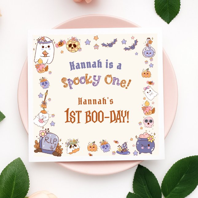 Servilleta De Papel Primer cumpleaños de un fantasma de Halloween con  (Subido por el creador)