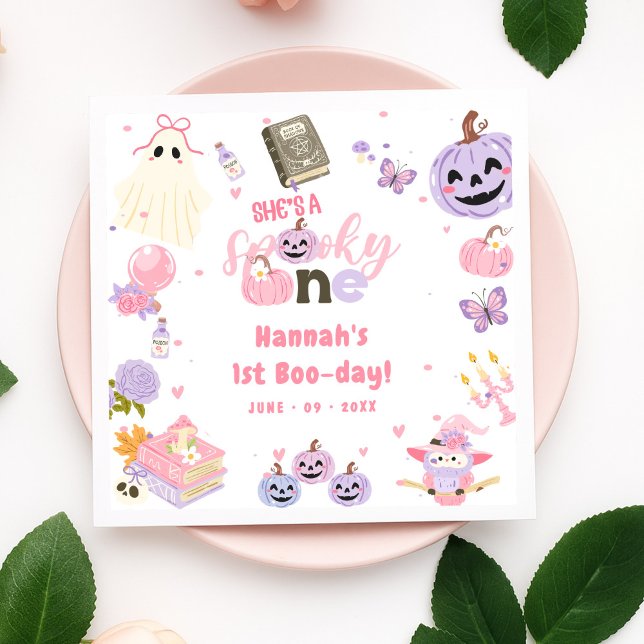 Servilleta De Papel Primer cumpleaños de un fantasma de Halloween con  (Subido por el creador)