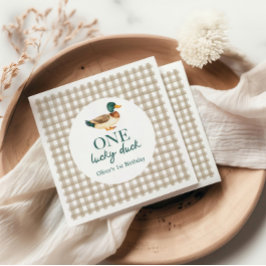 Servilleta De Papel Primer cumpleaños de un Pato Afortunado