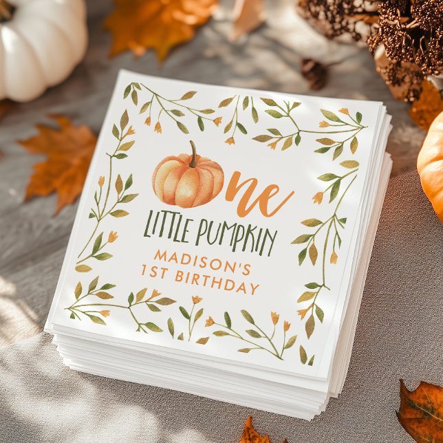 Servilleta De Papel Primer cumpleaños de un pequeño bebé de calabaza (Subido por el creador)