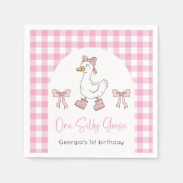 Servilleta De Papel Primer cumpleaños de una gallina rosa