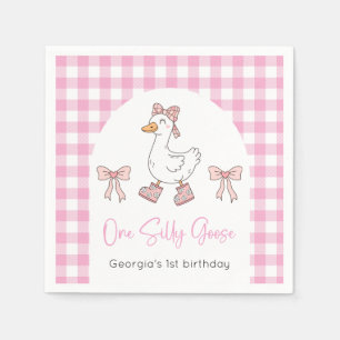 Servilleta De Papel Primer cumpleaños de una gallina rosa