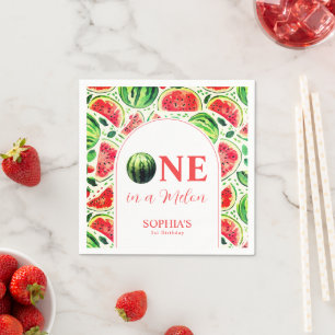 Servilleta De Papel Primer Cumpleaños De Uno En Melón