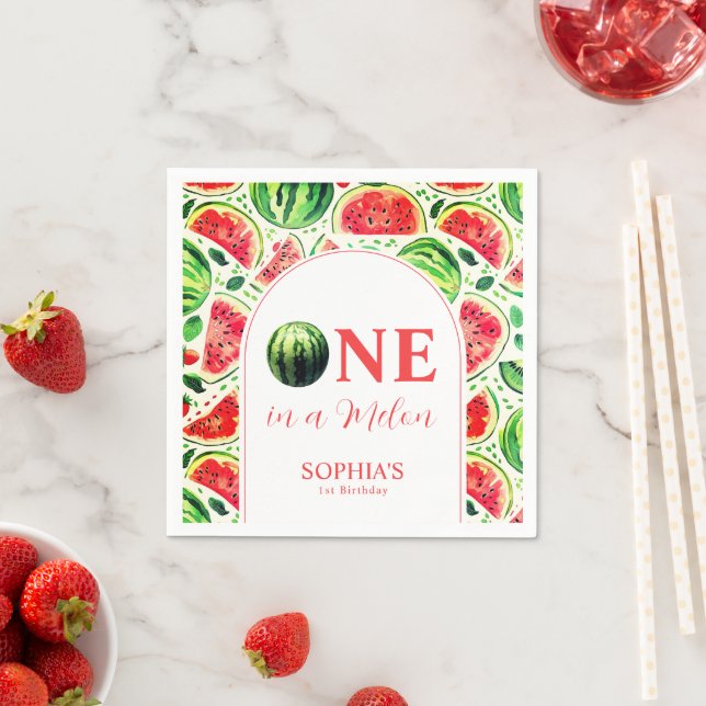 Servilleta De Papel Primer Cumpleaños De Uno En Melón (In situ)