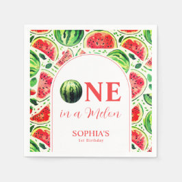 Servilleta De Papel Primer Cumpleaños De Uno En Melón