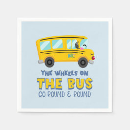 Servilleta De Papel Primer cumpleaños del autobús escolar amarillo