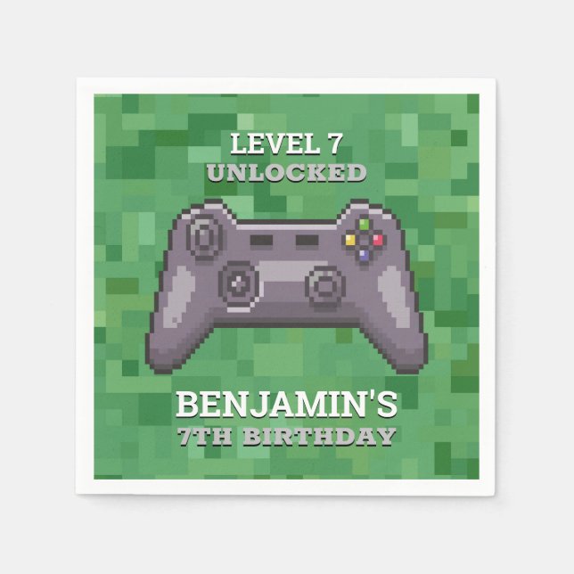 Servilleta De Papel Primer cumpleaños del controlador de videojuegos (Anverso)