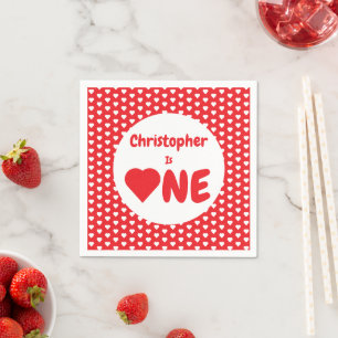 Servilleta De Papel Primer cumpleaños del corazón