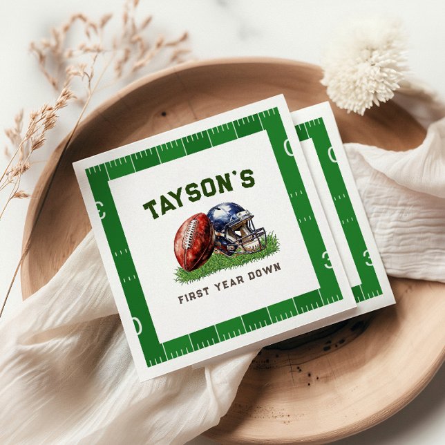 Servilleta De Papel Primer cumpleaños del fútbol americano (Score a touchdown at your little one's first birthday with these fun American football-themed napkin)