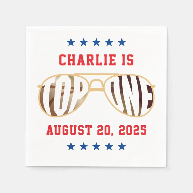 Servilleta De Papel Primer cumpleaños del piloto de combate TopOne (Anverso)