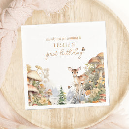 Servilleta De Papel Primer cumpleaños del venado de invierno