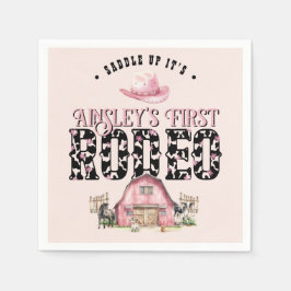 Servilleta De Papel Primer cumpleaños personalizado del primer rodeo r