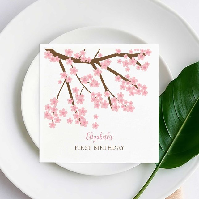 Servilleta De Papel Primer cumpleaños primavera cerezo florecimiento f (Subido por el creador)