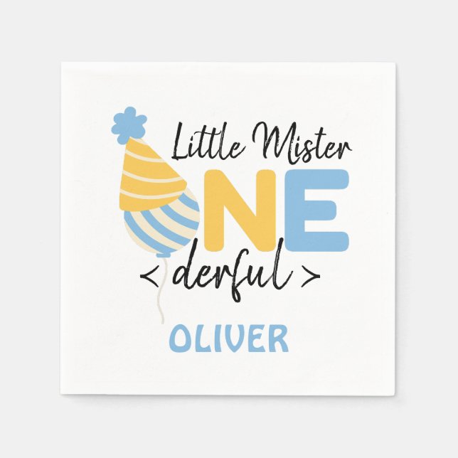 Servilleta De Papel primer cumpleaños, un bebé maravilloso (Anverso)