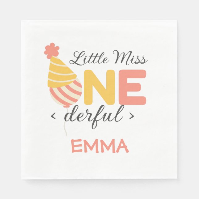 Servilleta De Papel primer cumpleaños uno maravilloso (Anverso)