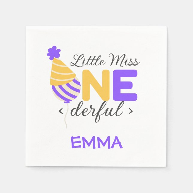 Servilleta De Papel primer cumpleaños uno maravilloso (Anverso)