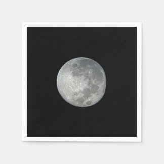 Servilleta De Papel Primer plano de luna llena en el cielo nocturno. F