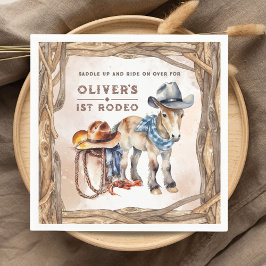 Servilleta De Papel Primer RODEO | Boy Cowboy Primer Fiesta de cumplea