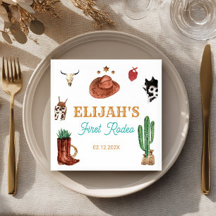 Servilleta De Papel Primer Rodeo Cowboy Wild West Birday