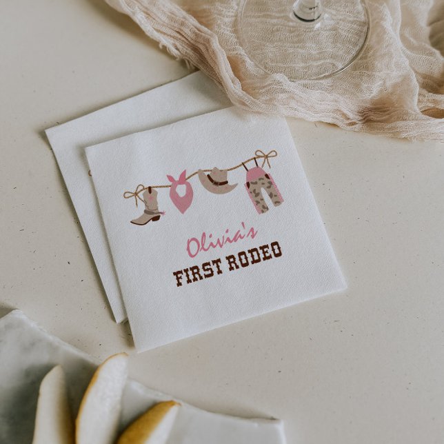 Servilleta De Papel Primer Rodeo Oeste Cowboy Napkins de Cumpleaños (Subido por el creador)