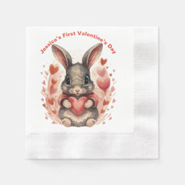 Servilleta De Papel Primer Valentín de la conejita de bebé sensacional