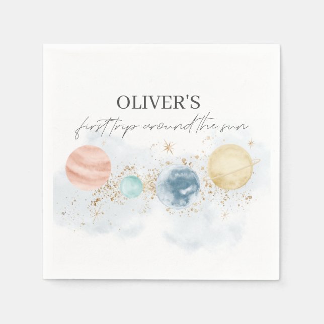 Servilleta De Papel Primer viaje alrededor de las toallas de papel sol (Anverso)