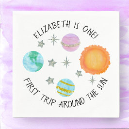 Servilleta De Papel Primer viaje alrededor del cumpleaños del Chica Su