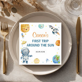 Servilleta De Papel Primer Viaje Alrededor Del Cumpleaños Del Sol