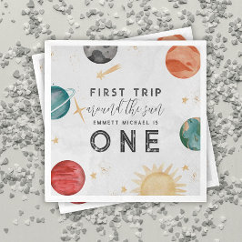 Servilleta De Papel Primer viaje alrededor del espacio exterior solar 