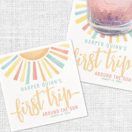 Servilleta De Papel Primer viaje alrededor del primer cumpleaños del s