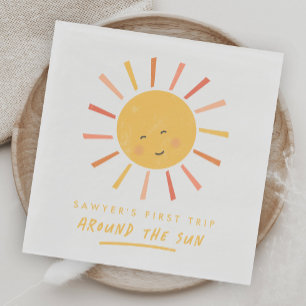 Servilleta De Papel Primer viaje alrededor del Sol 1er Cumpleaños