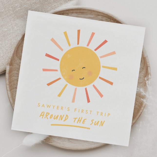 Servilleta De Papel Primer viaje alrededor del Sol 1er Cumpleaños (Subido por el creador)