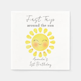 Servilleta De Papel Primer viaje alrededor del Sol 1er Cumpleaños