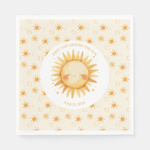 Servilleta De Papel Primer Viaje De Boho Alrededor Del Sol Primer Cump