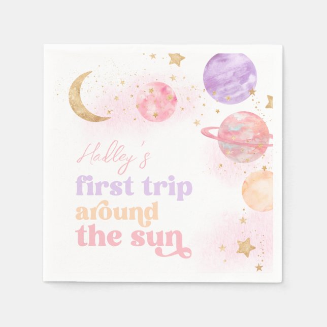 Servilleta De Papel Primer viaje de chica por las toallas del sol (Anverso)